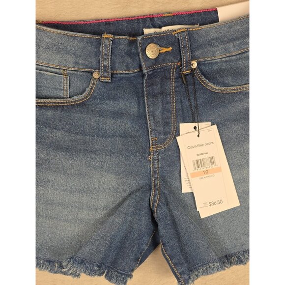 CALVIN KLEIN Jean Shorts Size 10 mid rise boy shorts New Stretch - Picture 4 of 14